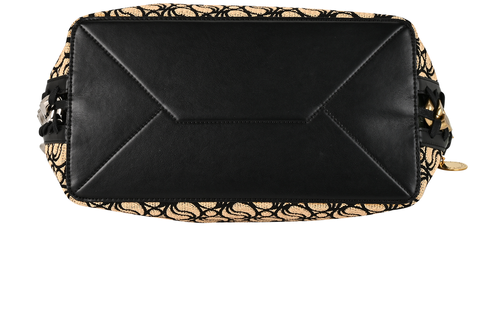 Frayme Tote, &pound;350, Handbags, Beige/Black, Canvas/Faux Leather, Top view